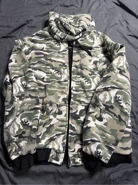 Camouflage Zip-Up Bomber Jacket - Green Camo